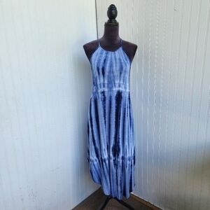 Olivia Rae New York Womens Blue Tie-dye Summer Dress Stretch Tank Midi Size XS